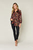 Double Take Full Size Printed Button Up Long Sleeve Shirt