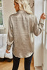 Pocketed Collared Neck Long Sleeve Shirt