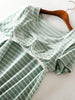Striped Round Neck Short Sleeve Dress