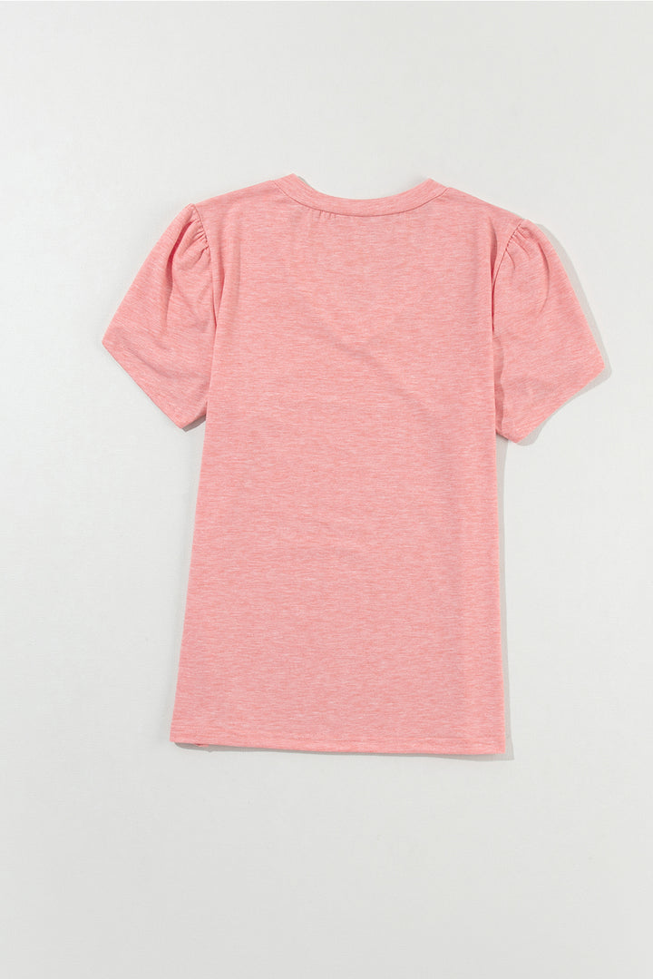 V-Neck Petal Sleeve T-Shirt