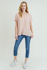 Cotton Bleu by Nu Label Printed V-Neck Short Sleeve T-Shirt