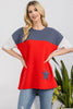 Celeste Full Size Ribbed Star Color Block T-Shirt