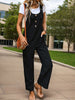 Pocketed Wide Strap Overalls