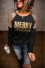 MERRY CHRISTMAS Graphic Sequin T-Shirt