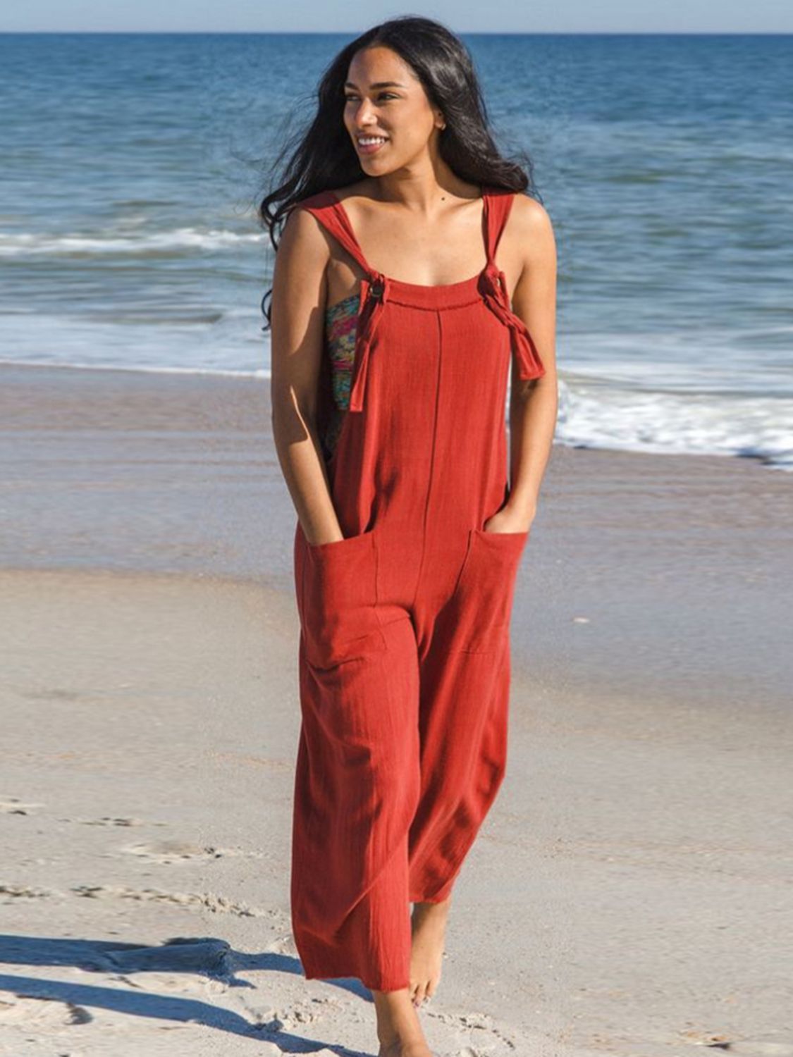 Summer Wide Leg Jumpsuit All Red Jumpsuit Fringe Overalls Jumpsuit