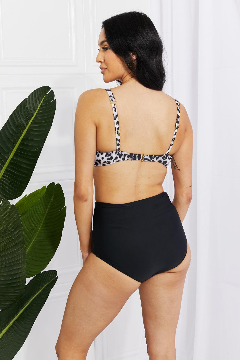Marina West Swim Take A Dip Twist High-Rise Bikini in Leopard - BELLATRENDZ