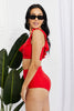 Marina West Swim Seaside Romance Ruffle One-Shoulder Bikini in Red - BELLATRENDZ