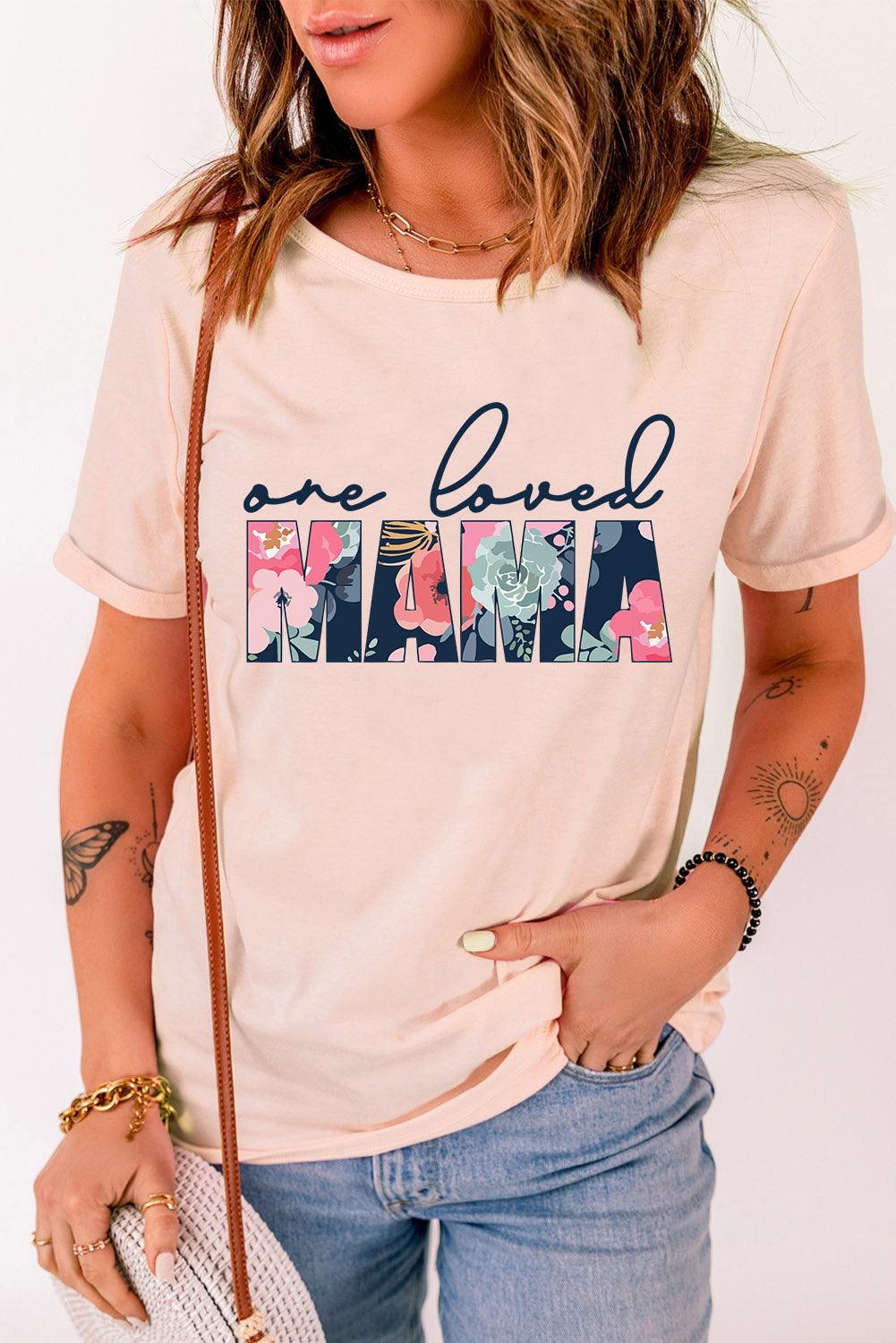 ONE LOVED MAMA Floral Graphic Tee - BELLATRENDZ
