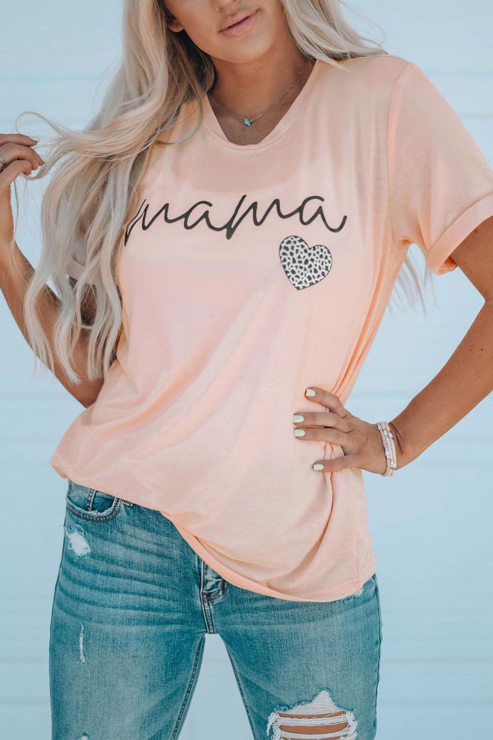 MAMA Heart Graphic Tee Shirt - BELLATRENDZ