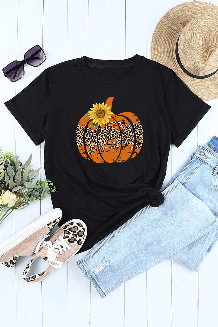 Floral Pumpkin Graphic Tee - BELLATRENDZ