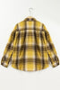 Pocketed Plaid Button Up Long Sleeve Shirt