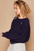 POL Cable Knit Cutout Long Sleeve Sweater