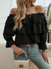 Off-Shoulder Flounce Sleeve Blouse