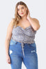 Zenobia Plus Size Drawstring Smocked Floral Tube Top