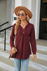 Long Sleeve Hooded Blouse