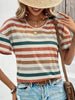 Striped Round Neck Short Sleeve T-Shirt