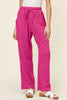 Double Take Full Size Texture Drawstring Straight Pants