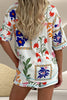 Printed Button Up Half Sleeve Top and Shorts Set