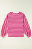 Striped Round Neck Long Sleeve Sweatshirt