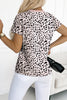 Gray Cheetah Print O-neck Short Sleeve T Shirt