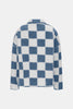 Checkered Snap Down Long Sleeve Teddy Jacket