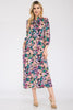 Celeste Full Size Floral Midi Dress with Bow Tied