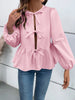 Peplum Tied Long Sleeve Blouse