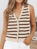 Striped V-Neck Knit Vest