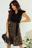 Tied Ruffled Leopard Cap Sleeve Dress