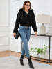 Pocketed Long Sleeve Cropped Hooded Winter Coat