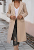 Dark Khaki Single Breasted Lapel Collar Flap Pocketed Overcoat