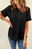 Black Casual Plain Crew Neck Tee