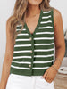 Striped V-Neck Knit Vest