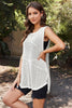 Double Take Openwork Sleeveless Slit Knit Cover Up