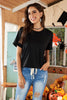 Round Neck Cuffed Short Sleeve Tee - BELLATRENDZ