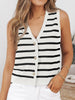 Striped V-Neck Knit Vest