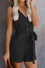 Full Size Tied V-Neck Sleeveless Romper with Pockets