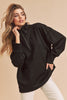 Aemi+Co Exposed Seam Half Zip Drop Shoulder Sweatshirt