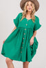 SAGE + FIG Full Size Button Up Short Sleeve Dress