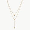 Stainless Steel Zircon Double-Layered Necklace