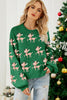 Reindeer Round Neck Drop Shoulder Sweater