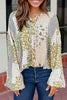 Printed Button Up Long Sleeve Shirt