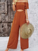 Cutout Off Shoulder Wide Leg Jumpsuit