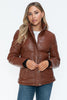 YMI Pocketed Zip Up Turtleneck Puffer Jacket