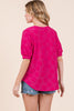 BOMBOM Textured Floral Pattern Top