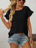 Mandy Eyelet Round Neck Short Sleeve Top