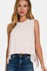 Zenana Slit High-Low Round Neck Tank