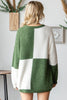 First Love Color Block Round Neck Long Sleeve Ribbed Sweater