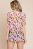 BOMBOM Floral Round Neck T-Shirt