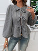 Tied Round Neck Long Sleeve Blouse